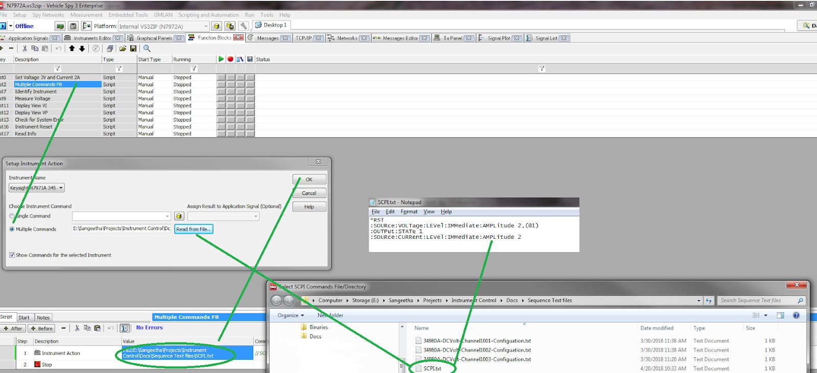 Multiple Commands Usage