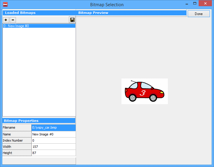 Graphical Panel Controls: Bitmap Button | 3.9.17 | VSpy 3 Documentation